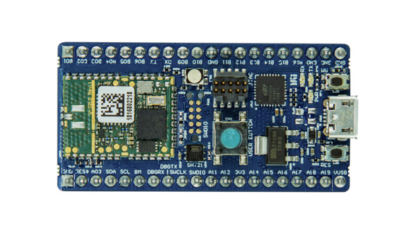 Evaluation Kit for the STM LoRa® Module - top side of the board Evaluation Kit for the STM LoRa® Module - top side of the board