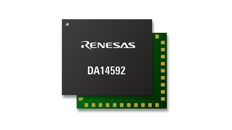 Renesas DA14592 BLE SoC - front and back side