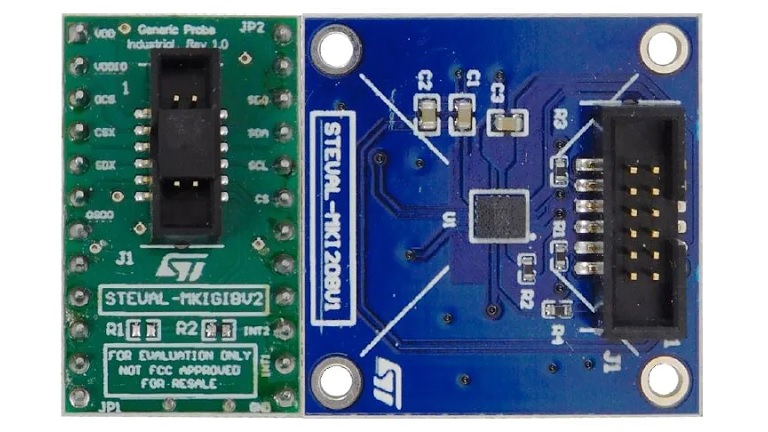 Top side of the ST's STEVAL-MKI208V1K sensor kit