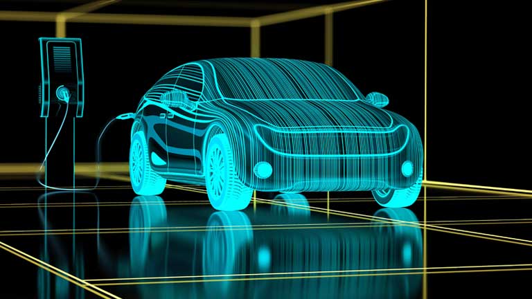 Electric car charging illustation
