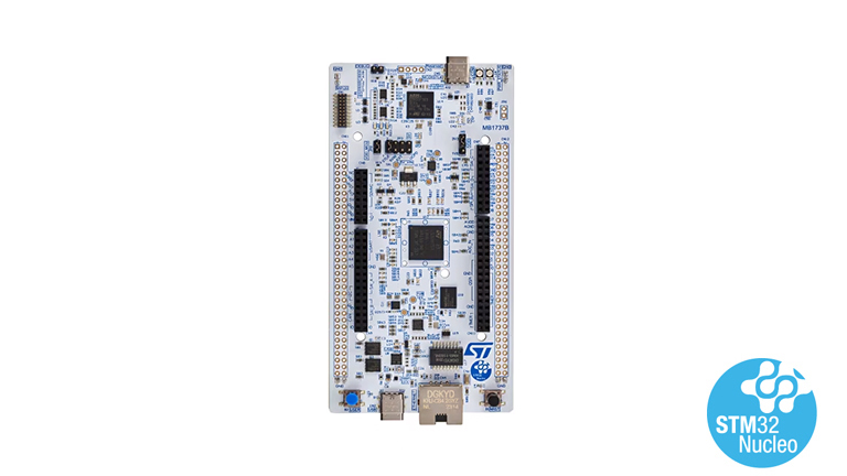 STMicroelectronics NUCLEO-H7S3L8 - front and back side of the development board