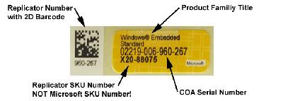 Yellow COA Sticker