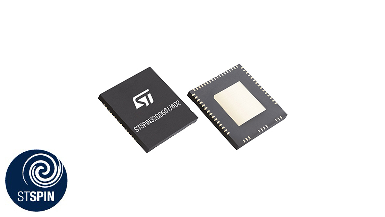 STMicroelectronics STSPIN32G0601/602 - front and back side of the controller