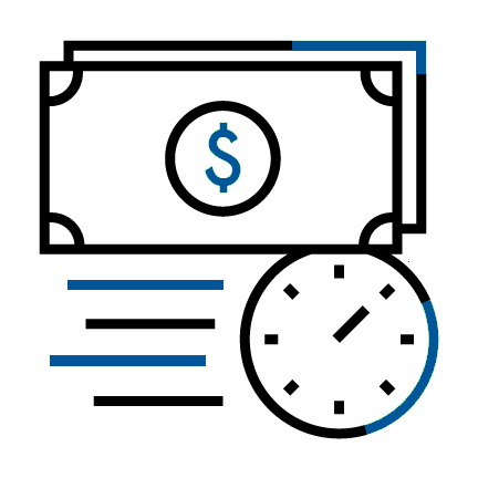 money and stop watch