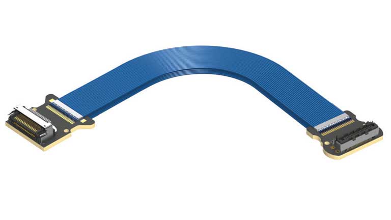 Samtec's HLCD Series - 0.50 mm Razor Beam™ High-Speed Hermaphroditic Coax Cable Assembly