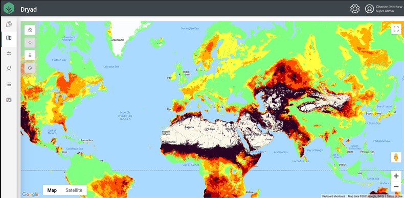 Wildfire vulnerability map
