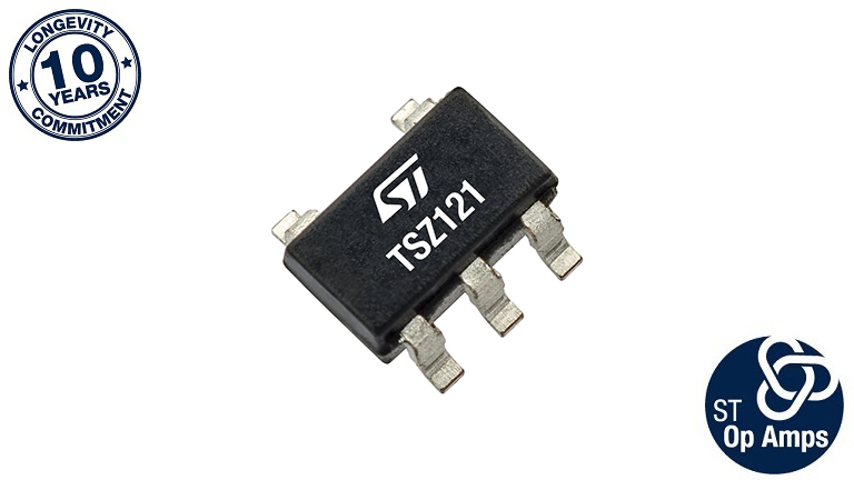 STMicroelectronics TSZ121 - front side view of the operational amplifier