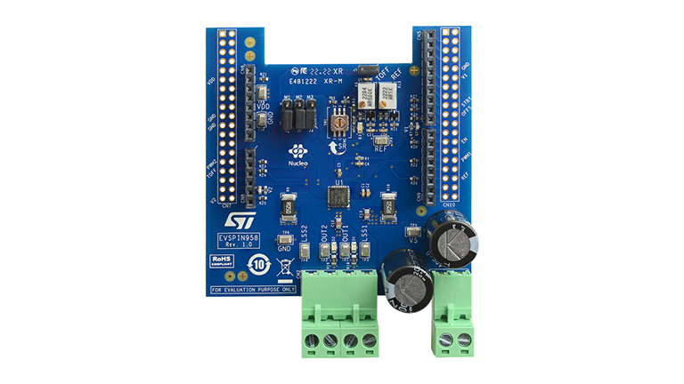 STMicroelectronics EVSPIN958 - front view of the board STMicroelectronics EVSPIN958 - front view of the board