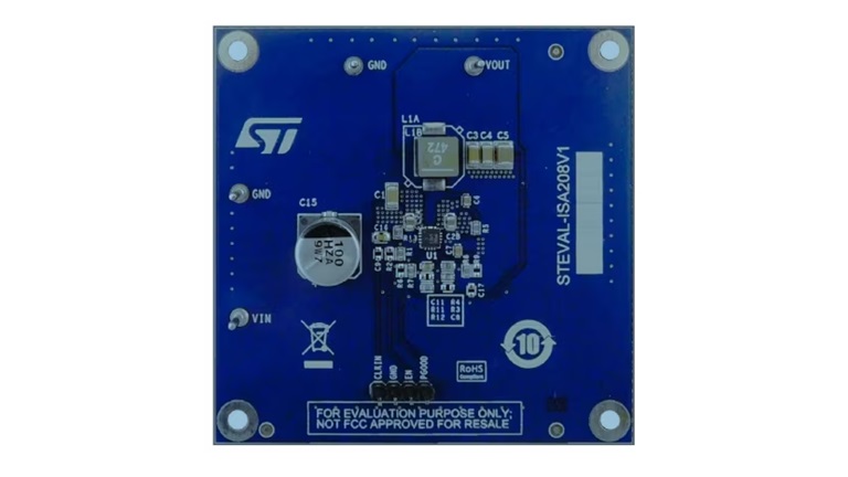 STMicroelectronics STEVAL-ISA208V1 - top side of the evaluation board