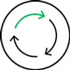 Icon of arrows pointing in a circle Icon of arrows pointing in a circle