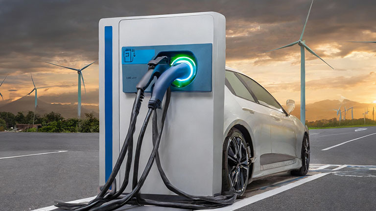 EV car at charger