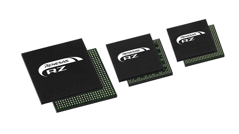 Front and back side of Renesas RZ Series chips samples