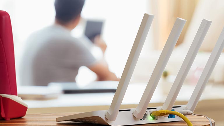 Wi-Fi router on desk