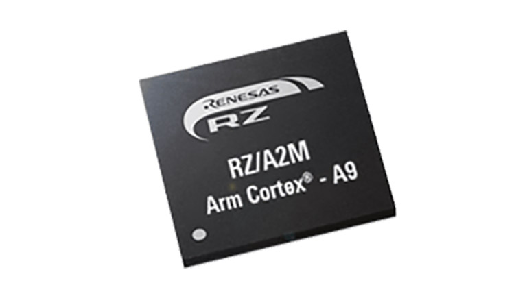 Top side of the RZ/A2M MCU from Renesas