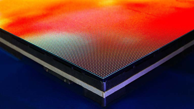 corner view  of orange micrchip