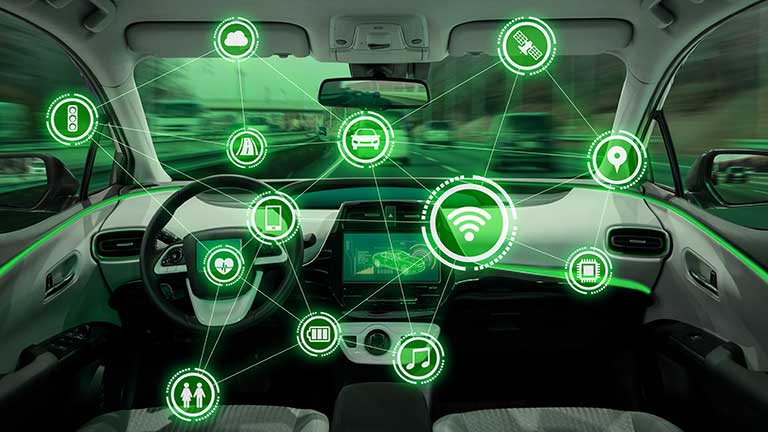 graphic depicting different types of automotive connectivity