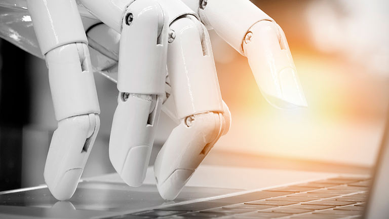 Edge AI robotic hand using laptop