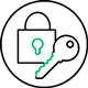 Icon of padlock and key Icon of padlock and key