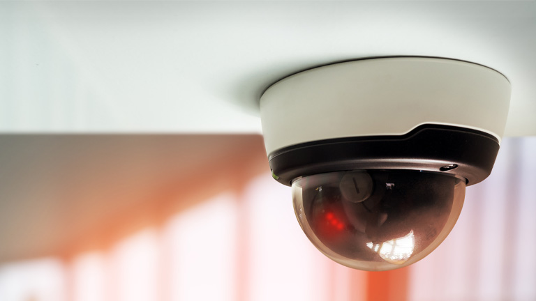 Camera surveilling the room