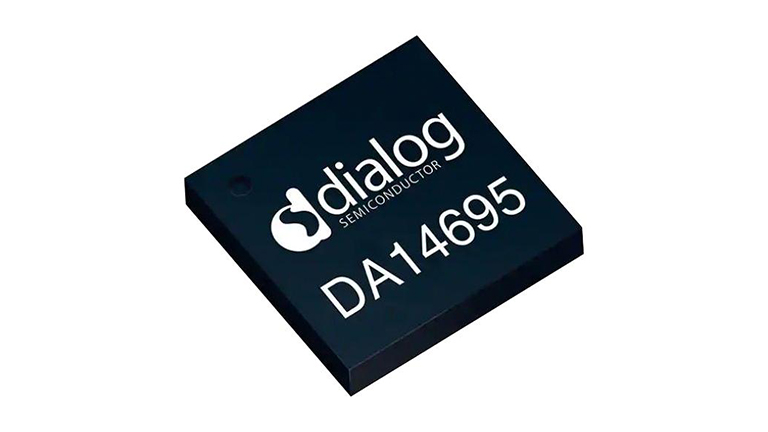 Renesas DA14695 - front and back side of the wireless microcontroller