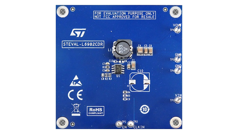 STMicroelectronics STEVAL-L6982CDR-MCU - top side of the board