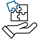 hand holding puzzle pieces