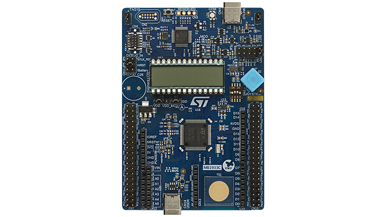 STMicroelectronics STM32U083C-DK - front side of the board