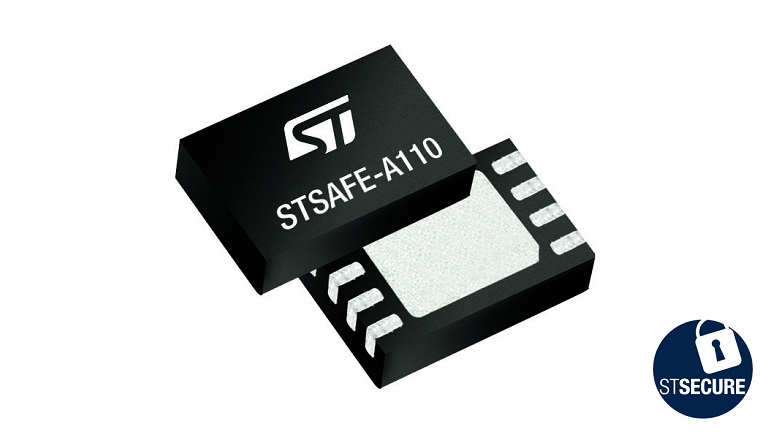 Front and back side of ST’s STSAFE-A110 secure MCU