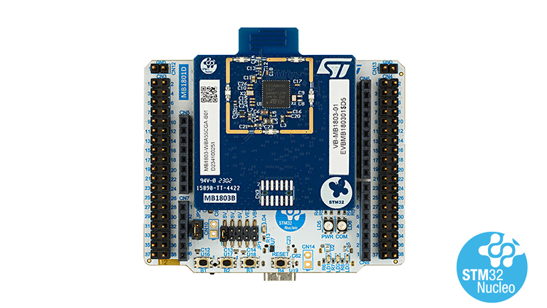 STMicroelectronics NUCLEO-WBA55CG - front side of the board