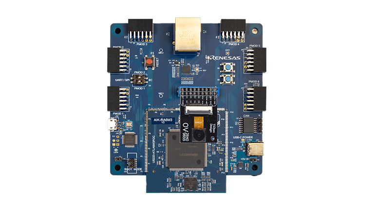 Renesas AIK-RA6M3 - front side of the kit