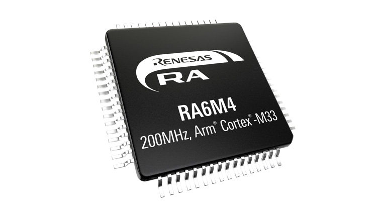 Renesas RA6M4 group of MCUs product sample - top side